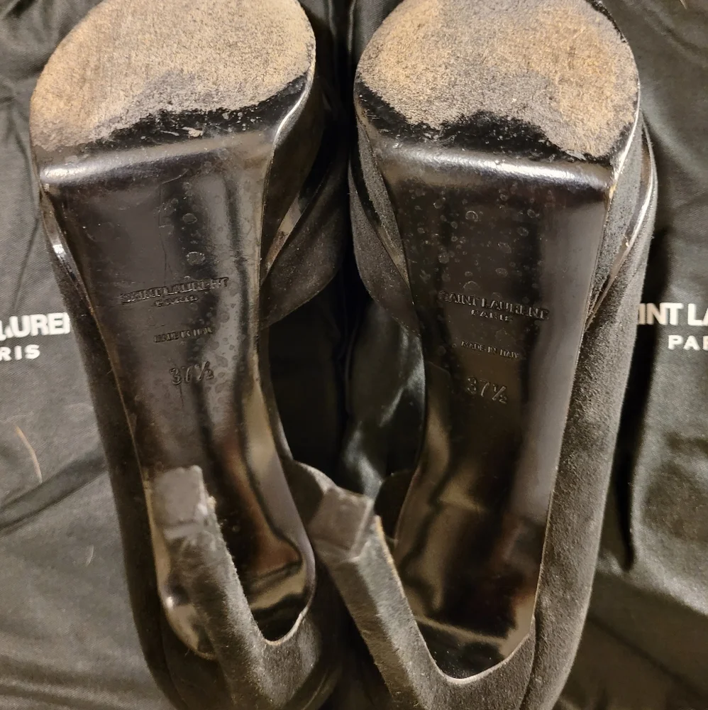 Saint Laurent black suede stiletto, size 7.5 - Picture 7 of 13